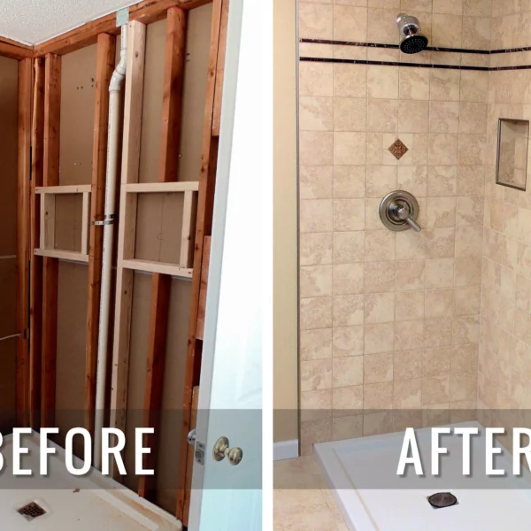 Interior before and after